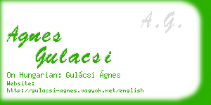 agnes gulacsi business card